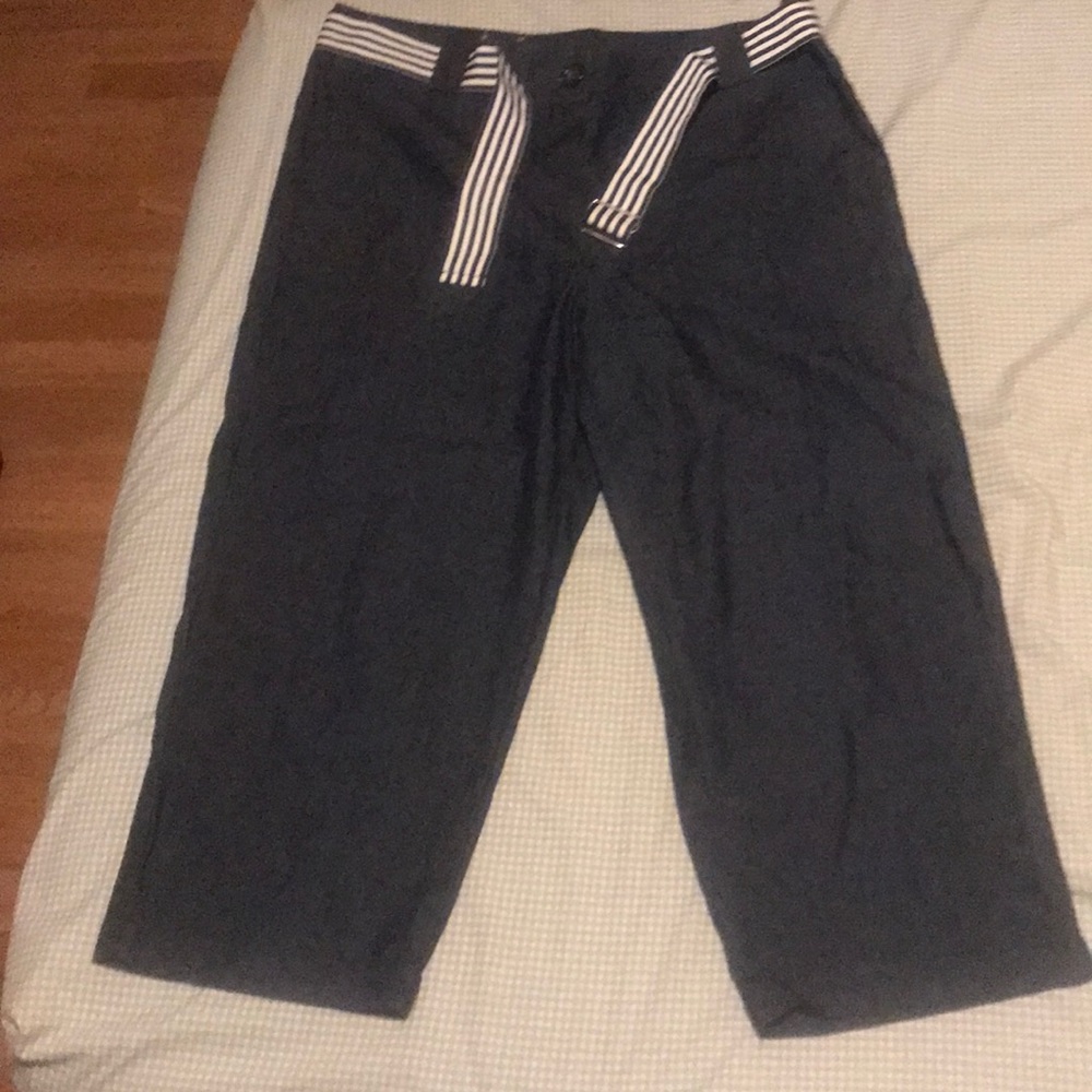 Deep blue denim Capri